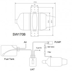 Swiwin SW170B Turbine Brushless starter and Brushless pump