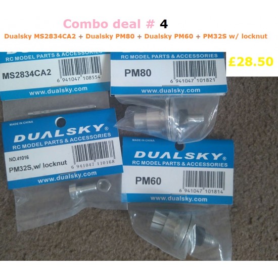 Dualsky MS2834CA2 Motor shaft, Dualsky PM80 Prop Mount, Dualsky PM60 Prop Mount,Dualsky PM32S w/ locknut Combo Deal 4