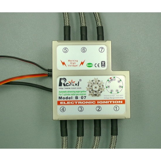 Rcexl 7-Cylinder Radial Engine Ignition with different types of Sensors