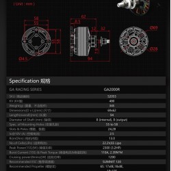 Dualsky GA2000R 480KV Racing Edition for E-conversion Free Main Shaft replacement