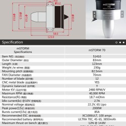 Dualsky mSTORM-70 Version 2 Ducted Fan for RC Plane