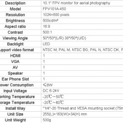 Feelworld 10.1" FPV monitor for aerial photography FPV101-A