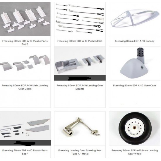 Freewing A-10 RC Plane Parts