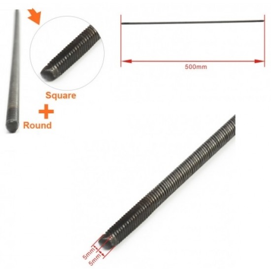 Flexible Axle (Round & Square) Positive Length=500mm for Boats x 2 