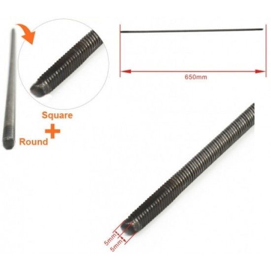 Flexible Axle (Round & Square) Positive Length=650mm for Boats x 2 