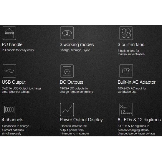 SKYRC Charging Station for Phantom 3 and Phantom 4 Smart Battery