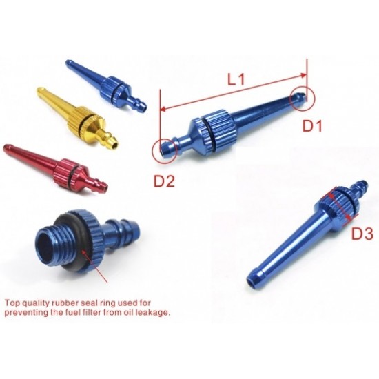 Long Fuel Filling Nozzle with Fuel Filter D4xD3xD9xL43mm x 4  