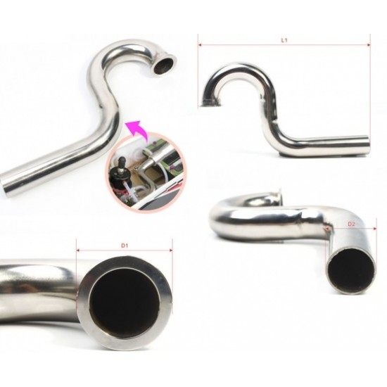 180 Degree S Shaped Vent Pipe for RC Boat Zenoah 26CC Gas Engine