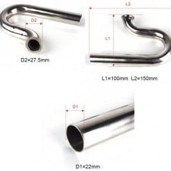 Front Exhaust Pipe/Bent Pipe L100mm/ D22mm for RC Boat 26CC Gas Engine 