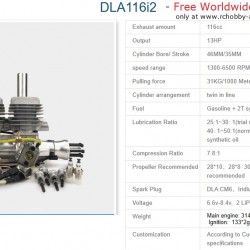 DLA-116i2 Twin Inline Gas Engine