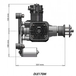 DLE-170M Power Umbrella Engine with electric starter
