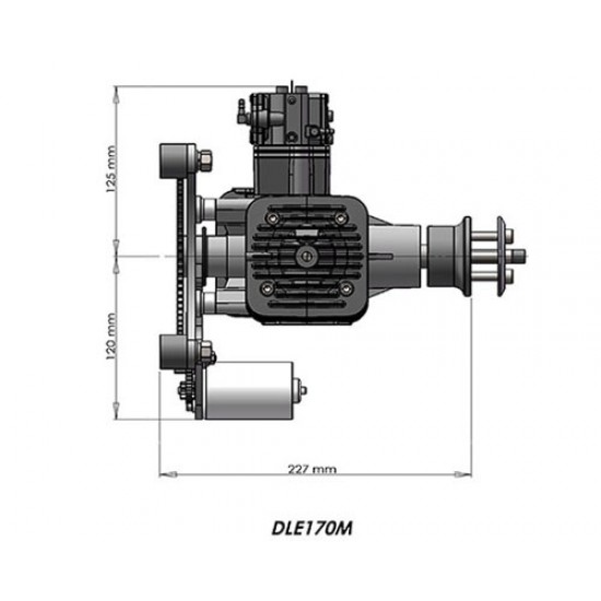 DLE-170M Power Umbrella Engine with electric starter