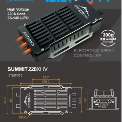 Dualsky SUMMIT 220XHV ESC | High‑Voltage Brushless Speed Controller