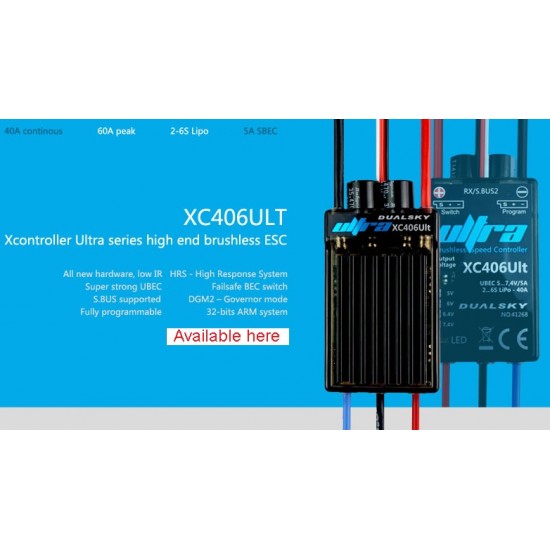 Dualsky XC406ULT Brushless ESC for RC Plane and RC Helicopter