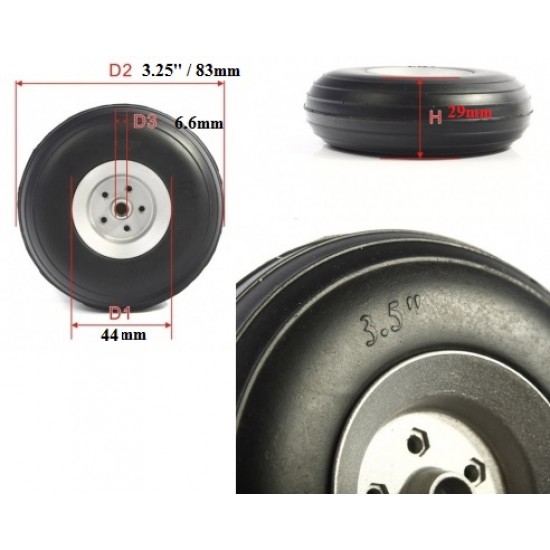 RC plane PU Wheel 3.25 inch / 83mm (pair)