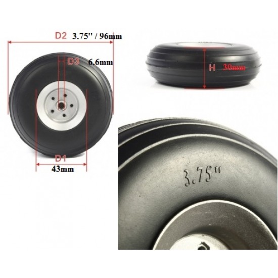 RC plane PU Wheel 3.75 inch / 96mm (pair)