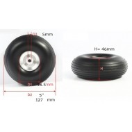 RC Airplane PU wheel with CNC Alu Hub 5" (pair)