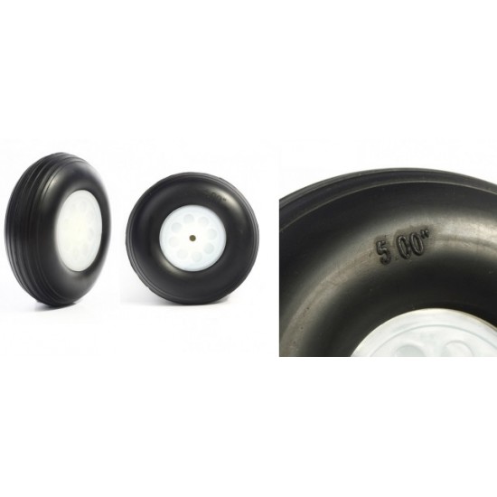 RC Plane PU Wheel with Plastic Hub 5 inch (pair)