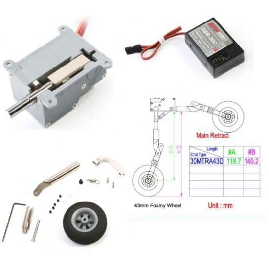 DSR-30T Electric Retract Landing Gear for RC Plane