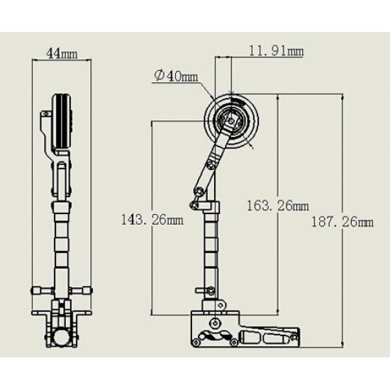 JP Hobby 10mm Scale Metal Oleo Struts with single nose strut