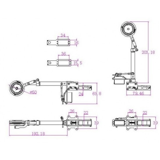 JP Hobby 12mm Scale Metal Oleo Struts with single nose strut