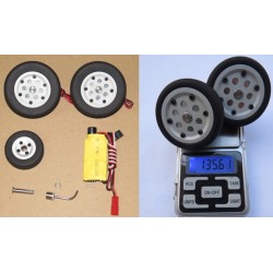 JP Hobby Electric Brake with 2 Main Wheels 40mm to 95mm + Front Wheels + Controller