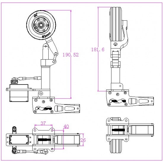 JP Hobby Vortex Spray Retracted Landing Gear for Turbo model landing gear 12-17 Kg vortex landing gear