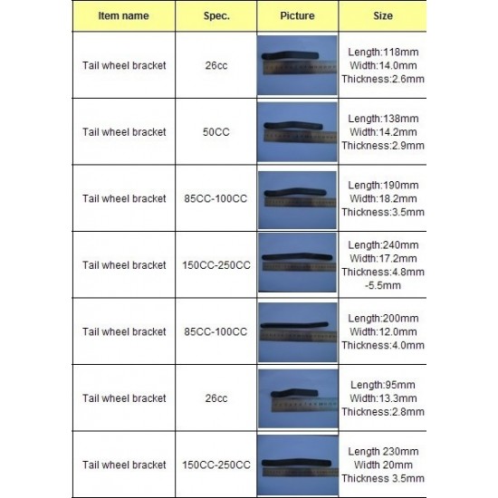 Tail Wheel Bracket for 150-250CC RC Plane