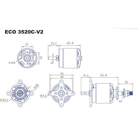 Dualsky ECO 3520C Brushless Motor 680KV 820KV 1020KV