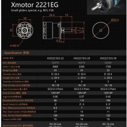 Dualsky XM2221EG Motor for F5K, RES gliders x3