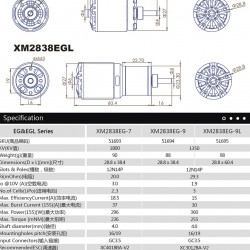 Dualsky XM2838EG-9L Long Edition KV1350 Motor for Glider x2