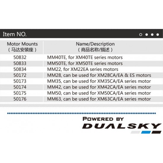 Dualsky Motor Mount for Dualsky TE/CA/EA Series Motors