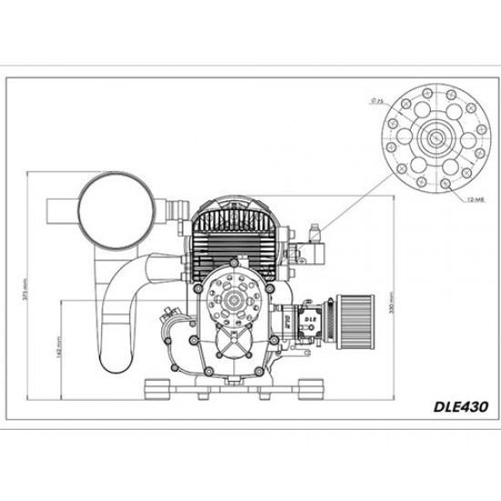 DLE-430 Two-Cylinder 2-Stroke Paramotor Engine