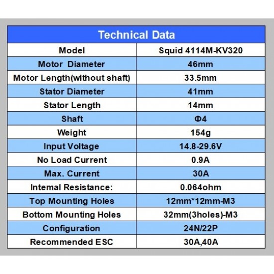 Team Hunter Squid 4114M Motor for Multicopter x2