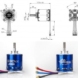 Tomcat G30CC KV200 Motor for 30CC Gas Plane conversion to Electric