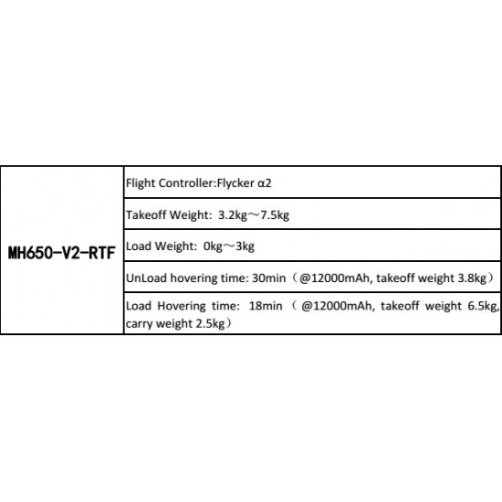 Flycker MH650 V2 Multirotor RTF with RadioLink AT9-S 9 Ch radio transmitter and receiver