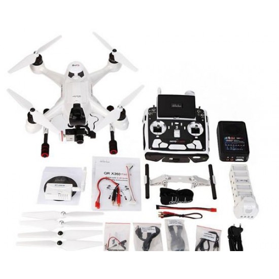 Walkera QR X350 Drone RTF Premium with DEVO-F12E radio/G-3D gimbal/Gopro wires/5.8Ghz video transmiter/battery/charger/GCS device included