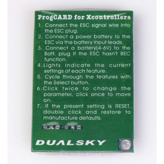 Dualsky ProgCard for V2 Xcontrollers