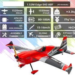 Edge 540 1.52M 60inch 3D Aerobatic Sport RC Plane 2026 ARF