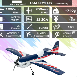 Extra-330 1.0M ARF 3D Aerobatic Sport RC Plane