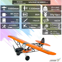 DW Hobby Savage Bobber 1.88M (74") 1:5 Scale ARF Balsa RC Plane – SCG33