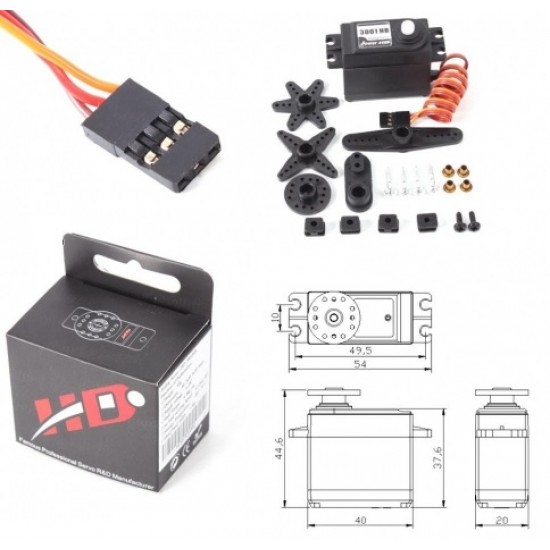 Power HD HD-3001HB 4.4kg/ 36g Analog Servo x2