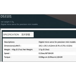 Dualsky DS3101 Digital Micro Servo for precision mini models