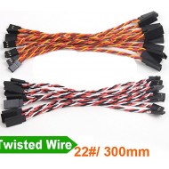 20x Servo Extension Twisted Cable 22#/22AWG 300mm