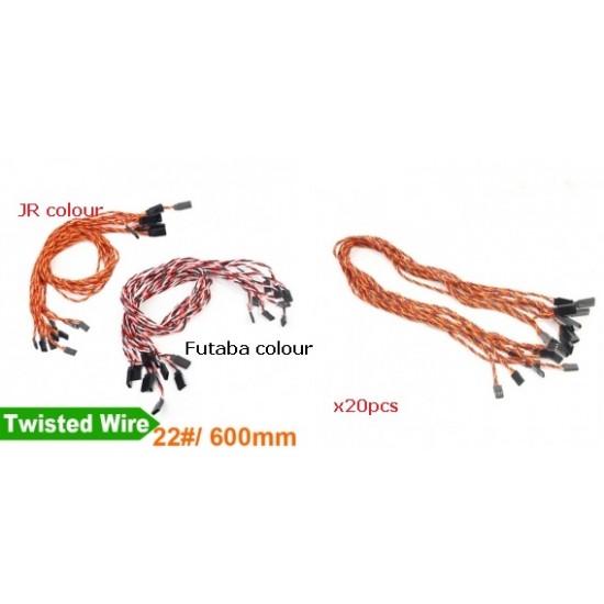 20x Servo Extension Twisted Wire 22#/22AWG 600mm