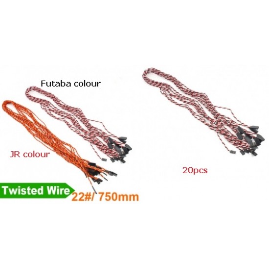 20x Servo Extension Twisted Wire 22#/22AWG 750mm