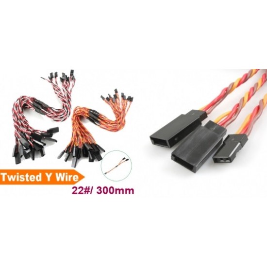 20x Servo Extension Twisted Y cable 22#/22AWG 300mm