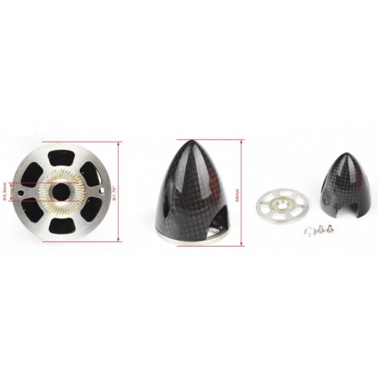 Carbon Fibre Bullet Spinner 1.75''