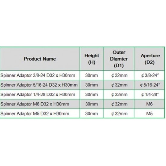 Aluminium Adapter Spinner D32 x H30mm x3