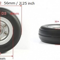 Rubber Wheel 2.25 inch for RC Plane (pair)